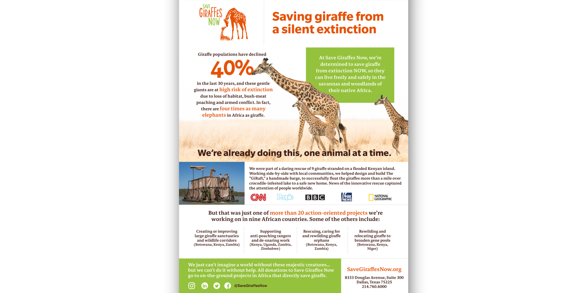 Save Giraffes Now Collateral