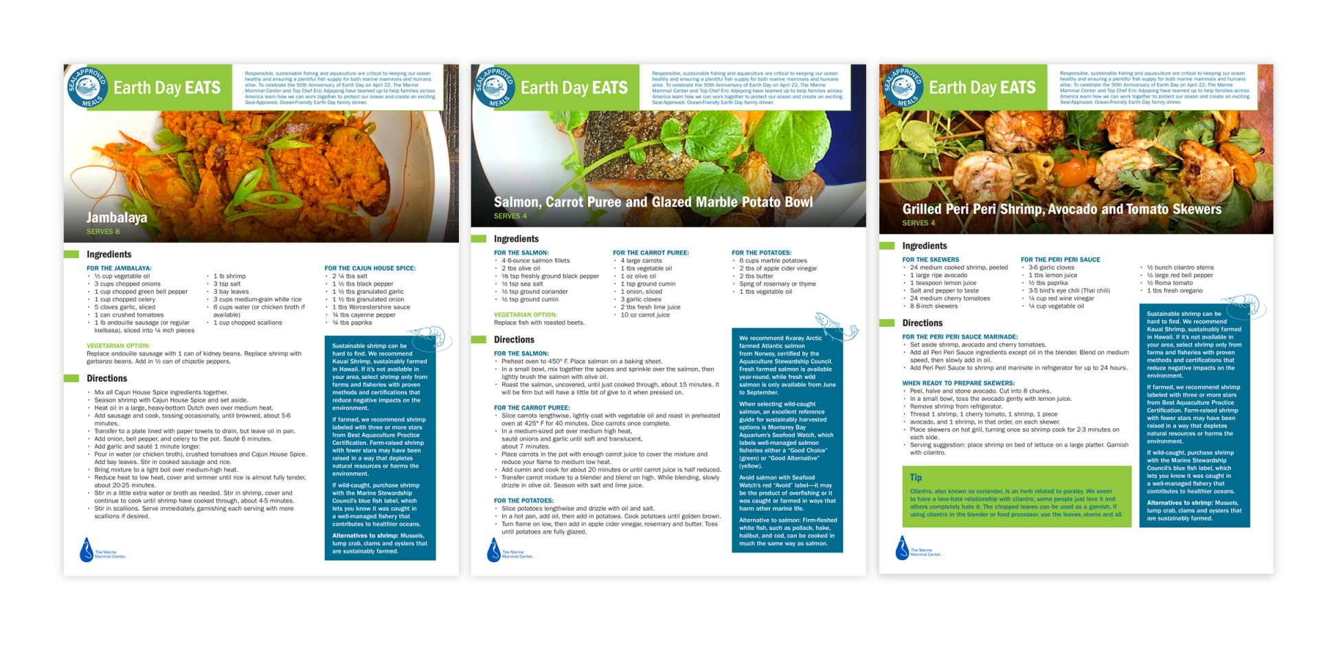 Seal Approved Meals Campaign Earth Day Eats Recipe Cards